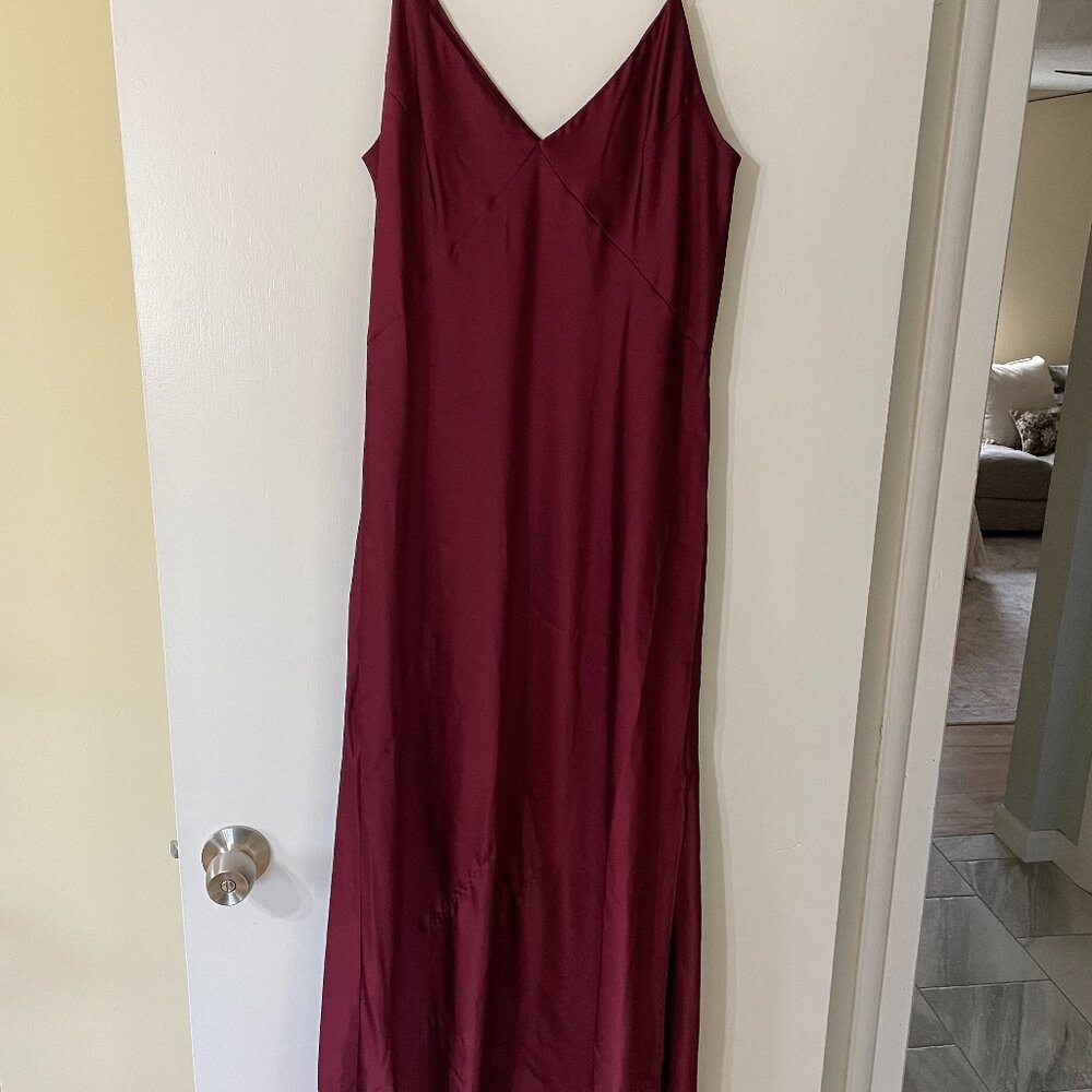 A New Day Silk Slip Dress – Burgundy – Size Large (NWT)
